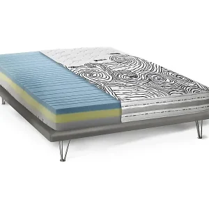 Quadratische und halbe Matratze Dcorda, Herausnehmbare Matratze aus Memory Foam und Waterfoam, 100% Made in Italy, Anti-Milbe und hypoallergen, Cm 120x190h22 Knallerangebot