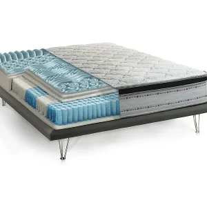 Bestseller Einzelmatratze Laila, abnehmbarer Bezug aus Memory Foam+Gel und Taschenfedern, 100 % Made in Italy, milbenhemmend und hypoallergen, 90 x 200 x 27 cm
