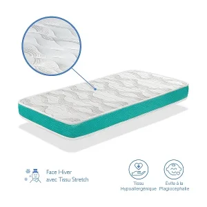 Babymatratze COT 60x120 EKO BABY Höhe 11 CM, Perforierter und atmungsaktiver Schaumkern Preiswert