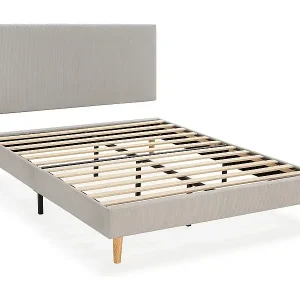 Polsterbett + kopfteil Bari 150x190 cm, Grau Schnäppchen