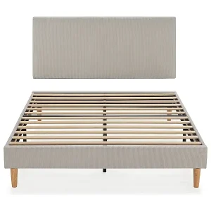 Polsterbett + kopfteil Bari 160x200 cm, Grau Nur Heute