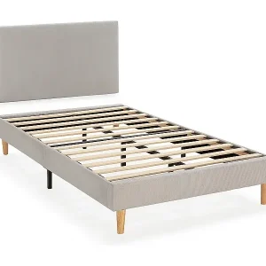 Polsterbett + kopfteil Bari 90x190 cm, Grau Neu Im Sortiment