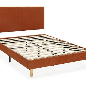 Schneller Versand Polsterbett + kopfteil Bari 140x190 cm, Ziegelfarbe