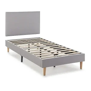 Polsterbett + kopfteil Aroma 90x190 cm, Hellgrau Schnäppchen