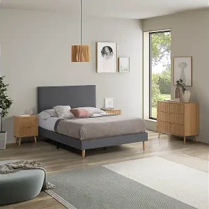 Polsterbett Aroma 140x190 cm, Dunkelgrau Preisknaller