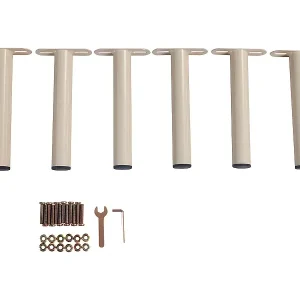 6er-Set Lattenrostfüße zylindrisch - Beige - BOLGARE Nur Heute