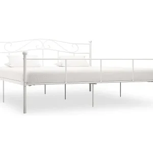 Abverkauf Bettgestell Weiß Metall 180×200 cm