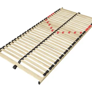 Sommier ZITTARO – 28 Latten – 90x200 cm – Ausführung Eiche und Schwarz – Feste Unterstützung und schlichtes Design Echt