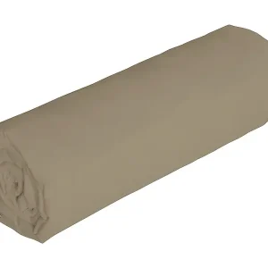 Ausverkauf Spannbettlaken - Leinen & Baumwolle 57 Fäden/cm² - 140 x 190 cm - Steghöhe 30 cm - Taupe - AURELLE