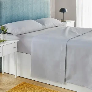 Bettlaken-Set 90x190cm| PIKOLIN HOME| 100% Baumwolle| Perkal| Grau Zertifiziert