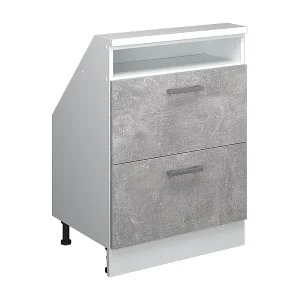 Ausverkauf Dachschrägenschrank beton/weiß 60x46x81.6 rion