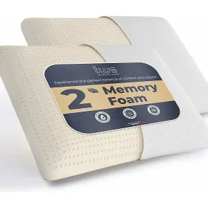 Günstig The White Stone Set mit 2 Memory-Foam-Kissen 40×70 cm, H 11 cm, Nackenkissen, hypoallergen und atmungsaktiv