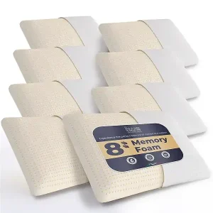 Markenware The White Stone Set mit 8 Memory-Foam-Kissen 40×70 cm, H 11 cm, Nackenkissen, hypoallergen und atmungsaktiv