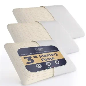 The White Stone 3er-Set Memory Foam Kissen, 40 x 70 cm, Höhe 11 cm, hypoallergen, ergonomisches und atmungsaktives Nackenkissen, Anti-Choking und Kühlfunktion Solange Der Vorrat Reicht