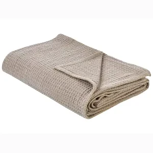Tagesdecke RAGALA Baumwolle 200 x 220 cm Taupe Online Kaufen