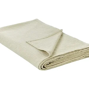 Sonderaktion Decke Baumwolle beige 200 x 220 cm wendbar Tagesdecke Maraka