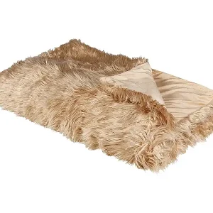 Tagesdecke DELICE Stoff 150 x 200 cm Hellbraun Günstig