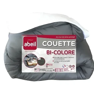 Zweiseitige Bettdecke 200x200 cm Weiß und Warmes Grau 100% Polyester Heißes Angebot