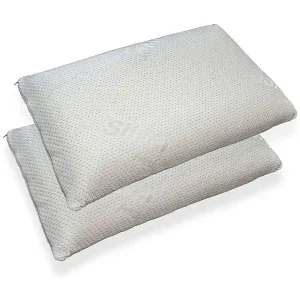 Neue Ware Kopfkissen Dmunar, Ergonomisches Kissen „Seife“ aus perforiertem Memory-Schaum, 100 % hergestellt in Italien, hypoallergen und atmungsaktiv, 71h41h15 cm, 2er-Set