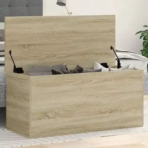 Zertifiziert Truhe Sonoma-Eiche 100x42x46 cm Holzwerkstoff