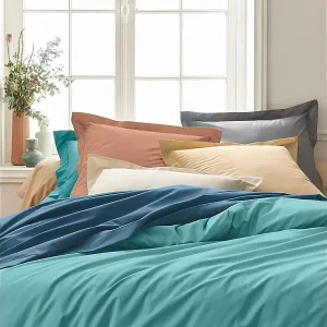 Top-Preis Kopfkissenbezug aus Baumwollperkal, einfarbig gesteppt