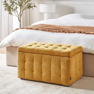 Aufbewahrungshocker MICHIGAN Stoff Gelb Bestpreis