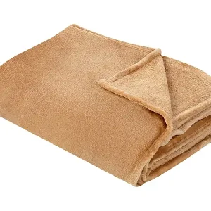 Sonderaktion Flauschige Kuscheldecke sandbeige 150 x 200 cm Wohndecke Überwurf Modern Bayburt