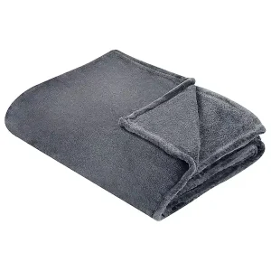 Top-Angebot Flauschige Kuscheldecke grau 200 x 220 cm Wohndecke Überwurf Modern Bayburt
