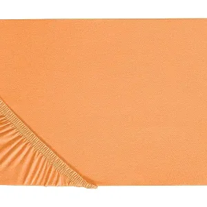 Sonderaktion Spannbettlaken Baumwolle orange 200 x 200 cm Steghöhe 30 cm mit Gummizug Janbu