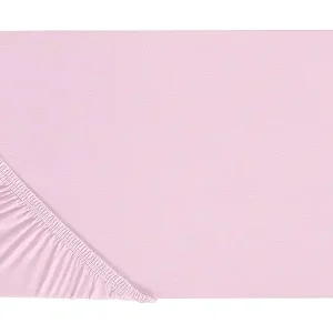 Spannbettlaken Baumwolle rosa 200 x 200 cm Steghöhe 30 cm mit Gummizug Janbu Knallerangebot