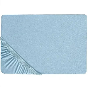 Spannbettlaken hellblau Baumwolle mit Gummizug Spannbetttuch 160 x 200 cm Hofuf Markenware