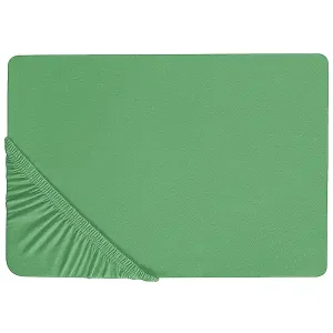 Spannbettlaken JANBU Baumwolle 200 x 200 cm Grün Sale