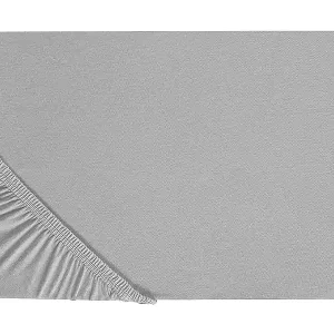 Top-Angebot Spannbettlaken hellgrau Baumwolle mit Gummizug Spannbetttuch 140 x 200 cm Hofuf