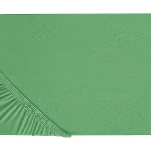 Spannbettlaken Baumwolle grün 180 x 200 cm Steghöhe 30 cm mit Gummizug Janbu Expressversand