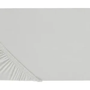 Spannbettlaken JANBU Baumwolle 180 x 200 cm Hellgrau Sichere Zahlung