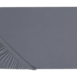Spannbettlaken JANBU Baumwolle 200 x 200 cm Dunkelgrau Direkt Vom Hersteller
