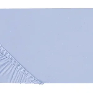 Spannbettlaken Baumwolle blau 160 x 200 cm Steghöhe 30 cm mit Gummizug Janbu Sofort Bestellen