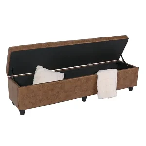 Aufbewahrungs-Truhe Kriens XXL, Wildlederimitat Preisreduziert