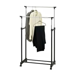 Tragen Sie mit Rädern mit Rädern, Stretch-Kleidungsstabhöhe 90-160 cm, mit Chaussure-Halter, maximaler Ladung. 50 kg, 2 Stangen Neue Ware