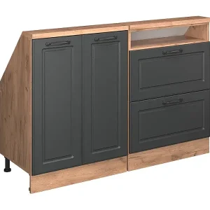 Dachschrägenschrank-Set anthrazit landhaus/goldkraft eiche 120x46x81.6 rion Top-Angebot