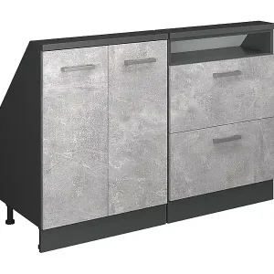 Dachschrägenschrank-Set beton/anthrazit 120x46x81.6 rion Sofort Bestellen