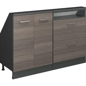 Dachschrägenschrank-Set edelgrau/anthrazit 120x46x81.6 rion Rabatt