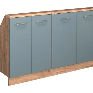Küchenschrank für Dachschrägen blau-grau 140x46x81.6 r-line Sofort Bestellen