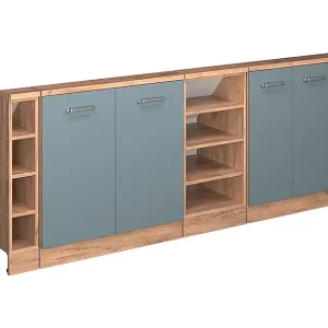 Küchenschrank für Dachschrägen blau-grau 210x46x81.6 r-line Versand Am Gleichen Tag
