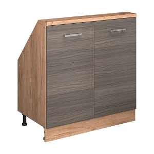 Ausverkauf Küchenschrank für Dachschrägen edelgrau 80x46x81.6 r-line