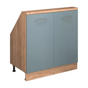 Küchenschrank für Dachschrägen blau-grau 80x46x81.6 r-line Online Kaufen