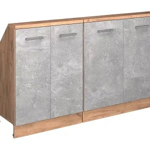 Küchenschrank für Dachschrägen beton 140x46x81.6 r-line Abverkauf