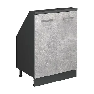 Küchenschrank für Dachschrägen beton 60x46x81.6 r-line Letzte Chance
