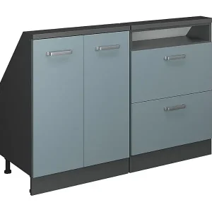 Küchenschrank für Dachschrägen blau-grau 120x46x81.6 r-line Highlight