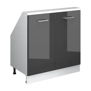 Küchenschrank für Dachschrägen anthrazit hochglanz 80x46x81.6 r-line Nur Für Kurze Zeit